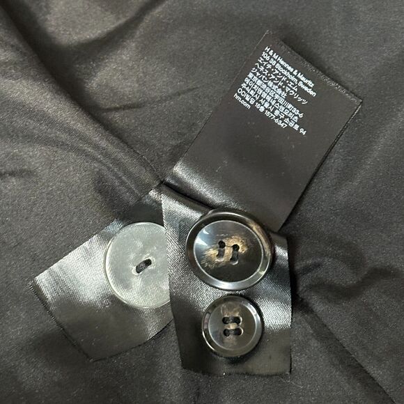 H&M Double Breasted Blazer Women 4 Red Black Tartan Plaid Oversize Career Preppy - Picture 11 of 11